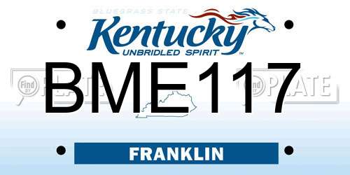 BME117 Kentucky License Plate