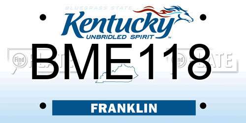 BME118 Kentucky License Plate