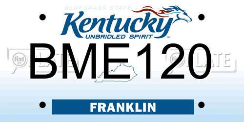 BME120 Kentucky License Plate