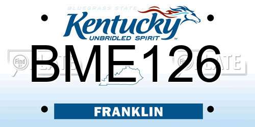 BME126 Kentucky License Plate