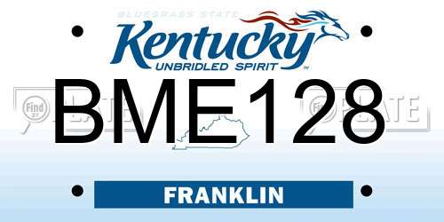 BME128 Kentucky License Plate