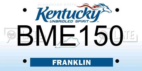 BME150 Kentucky License Plate
