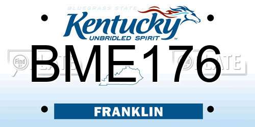 BME176 Kentucky License Plate