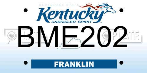 BME202 Kentucky License Plate