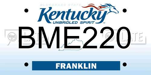 BME220 Kentucky License Plate