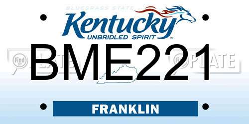 BME221 Kentucky License Plate