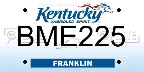 BME225 Kentucky License Plate