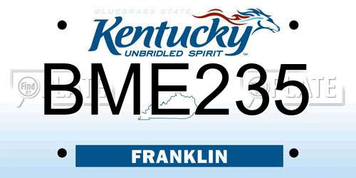 BME235 Kentucky License Plate
