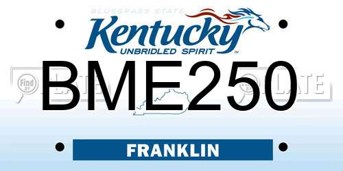 BME250 Kentucky License Plate
