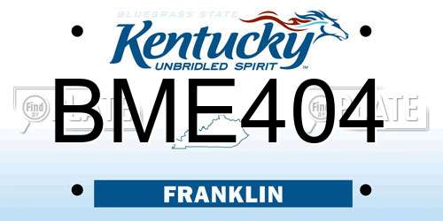 BME404 Kentucky License Plate