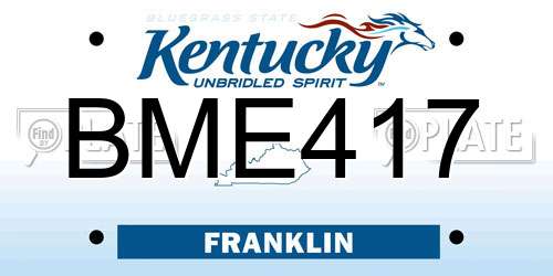 BME417 Kentucky License Plate