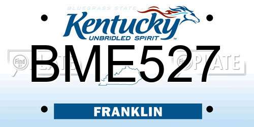 BME527 Kentucky License Plate