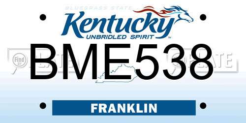 BME538 Kentucky License Plate