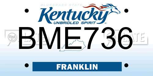 BME736 Kentucky License Plate