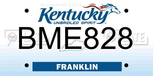 BME828 Kentucky License Plate
