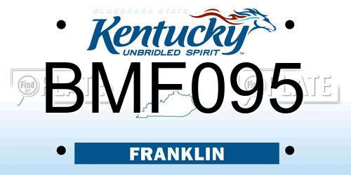 BMF095 Kentucky License Plate