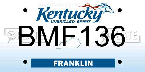 BMF136 Kentucky License Plate