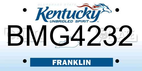 BMG4232 Kentucky License Plate