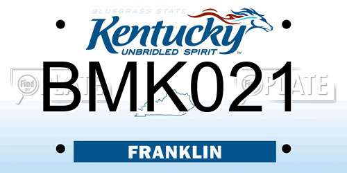 BMK021 Kentucky License Plate