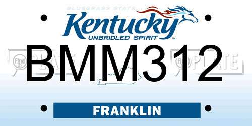 BMM312 Kentucky License Plate