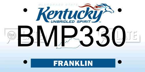 BMP330 Kentucky License Plate