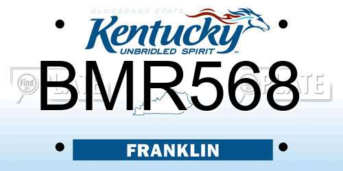 BMR568 Kentucky License Plate