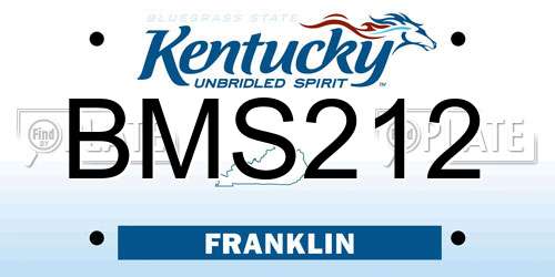 BMS212 Kentucky License Plate