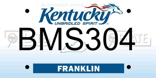 BMS304 Kentucky License Plate