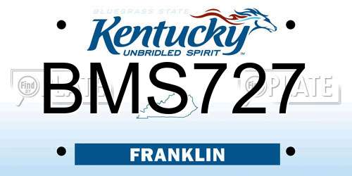 BMS727 Kentucky License Plate