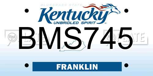 BMS745 Kentucky License Plate