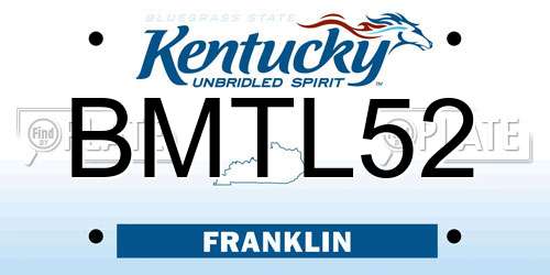 BMTL52 Kentucky License Plate