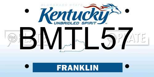 BMTL57 Kentucky License Plate