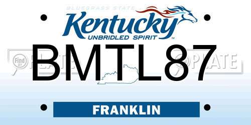 BMTL87 Kentucky License Plate