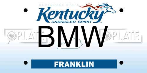 BMW Kentucky License Plate