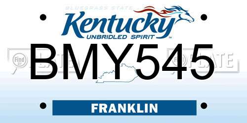 BMY545 Kentucky License Plate