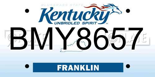 BMY8657 Kentucky License Plate