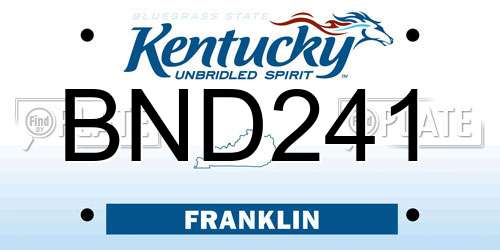 BND241 Kentucky License Plate