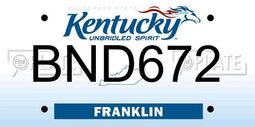 BND672 Kentucky License Plate