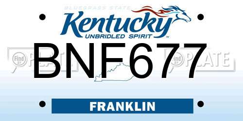 BNF677 Kentucky License Plate