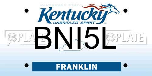 BNI5L Kentucky License Plate