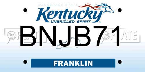 BNJB71 Kentucky License Plate