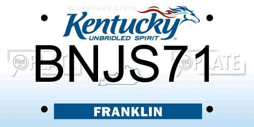 BNJS71 Kentucky License Plate