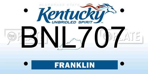 BNL707 Kentucky License Plate