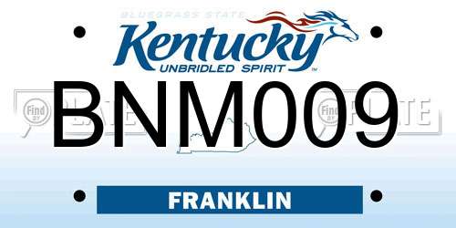 BNM009 Kentucky License Plate