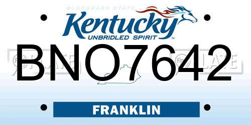 BNO7642 Kentucky License Plate