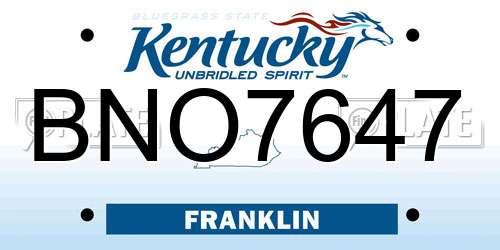 BNO7647 Kentucky License Plate