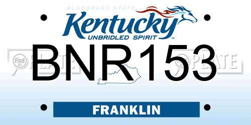 BNR153 Kentucky License Plate