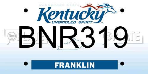 BNR319 Kentucky License Plate