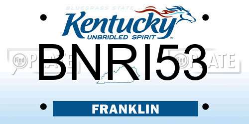 BNRI53 Kentucky License Plate