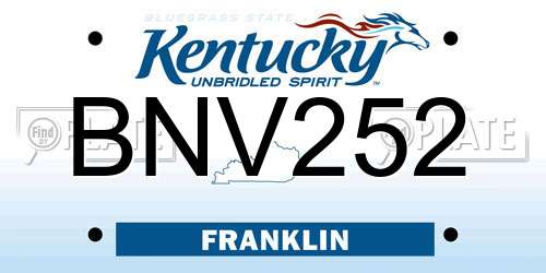 BNV252 Kentucky License Plate